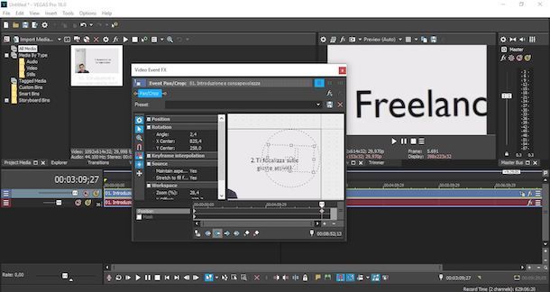 Come zoomare video con Sony Vegas