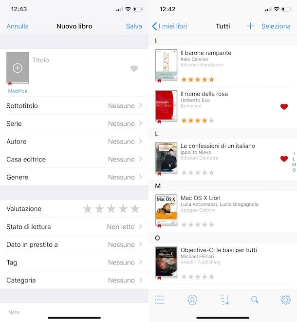 App per archiviare libri