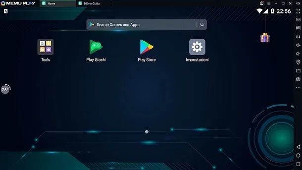 Schermata principale MEmu emulatore Android Windows