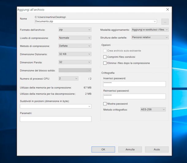 7-Zip password file ZIP