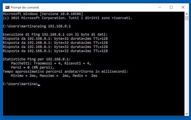Come pingare un IP
