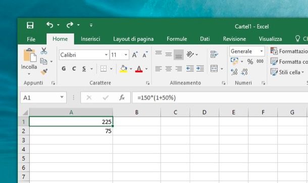 Come calcolare la percentuale in Excel