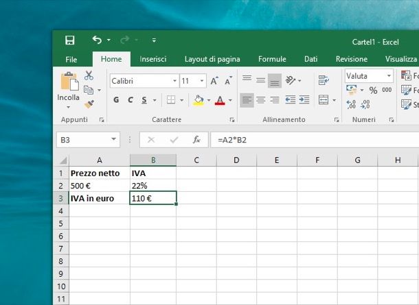 Come calcolare la percentuale in Excel