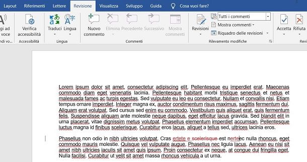 Come evidenziare le revisioni in Word