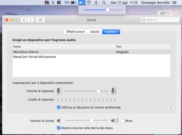 Alzare il volume sul Mac