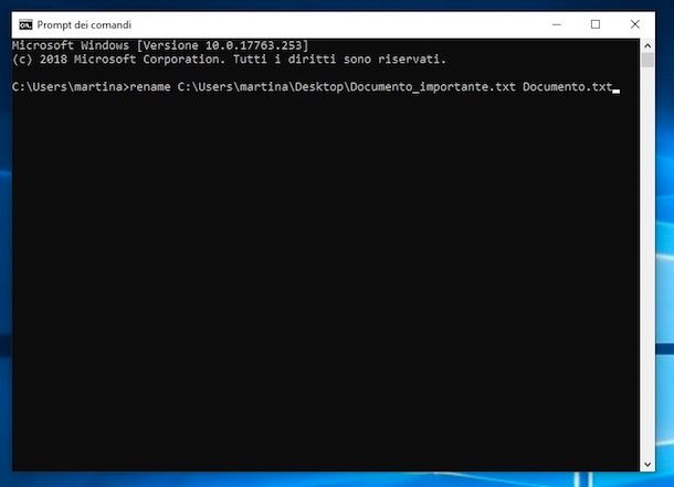 Come rinominare un file
