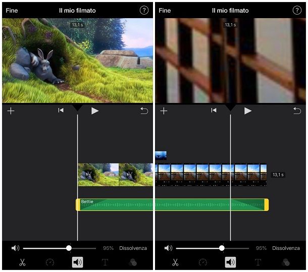 Come sfumare una canzone su iMovie