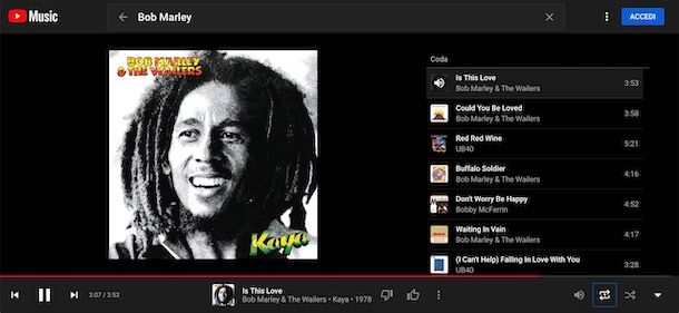 Ripetere video su YouTube Music