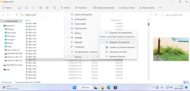 Vedere anteprime foto su Windows 11