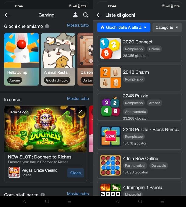 Come trovare giochi su Facebook