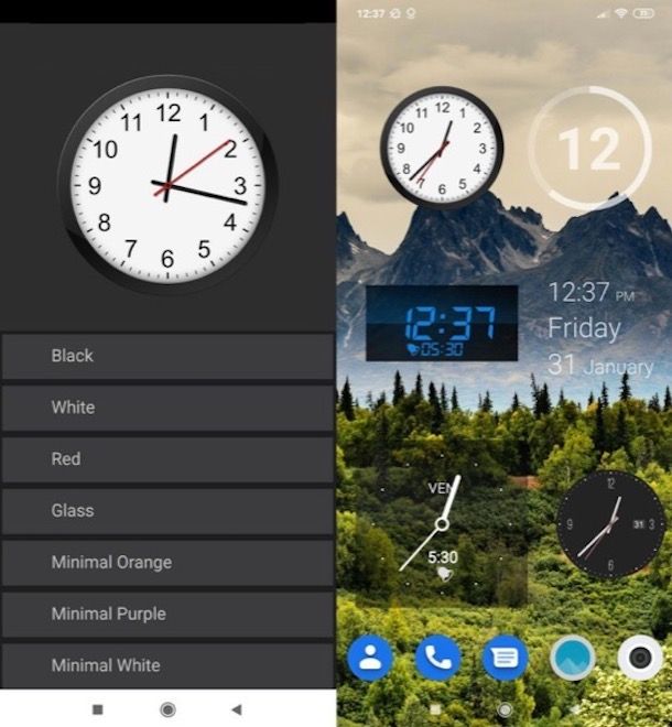 Widget orologio