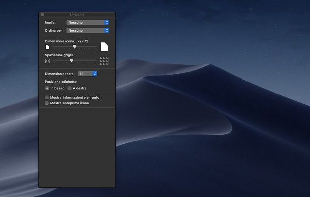 Cambiare visualizzazione icone su Mac