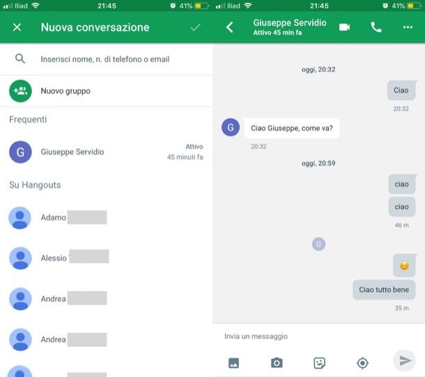 Chattare con Gmail da mobile