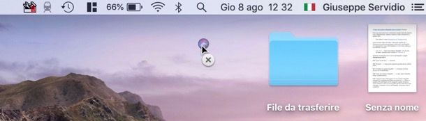 Rimuovere icone dalla barra dei menu di macOS