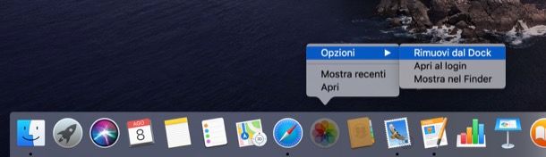 Rimuovere icone dal Dock su Mac