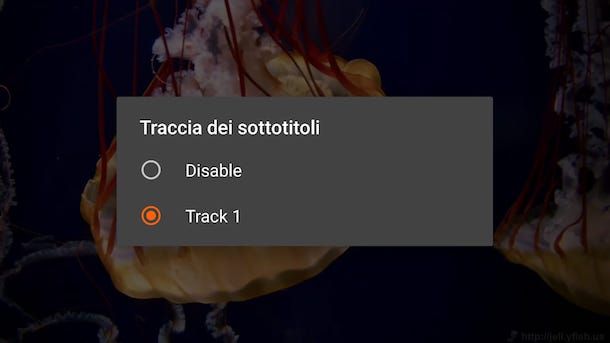 VLC Android rimozione sottotitoli
