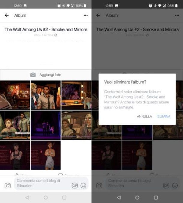 Eliminare album pagina Facebook