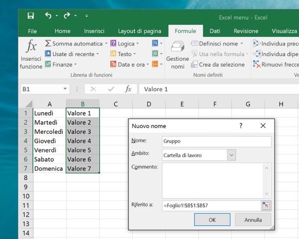 Come fare menu a tendina con Excel