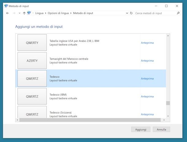 Come cambiare tastiera Windows