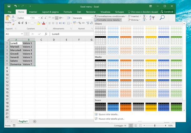 Come fare menu a tendina in Excel