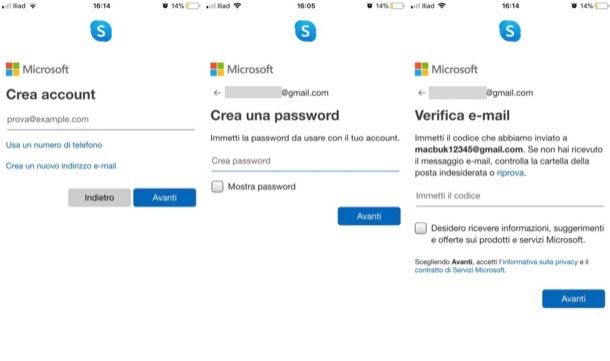 Come registrarsi su Skype da mobile