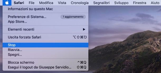 Mettere il Mac in Stop