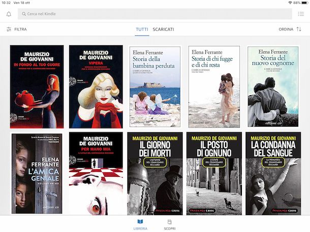 eBook Kindle su iPad