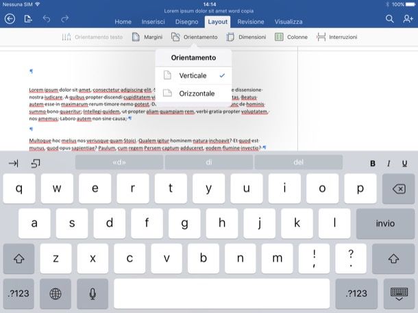 Come ruotare la pagina di Word