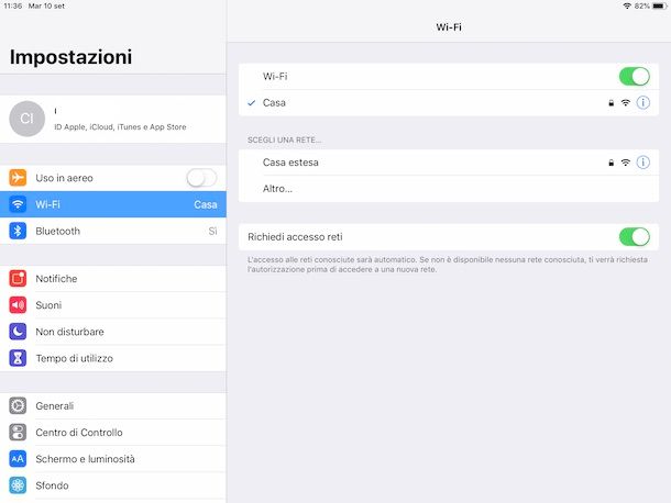 Navigare con iPad con Wi-Fi