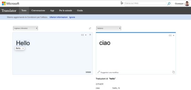 Bing Traduttore