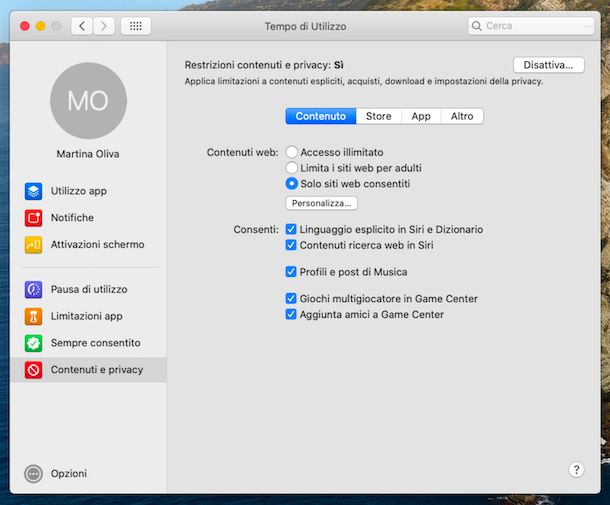 Tempo di utilizzo macOS