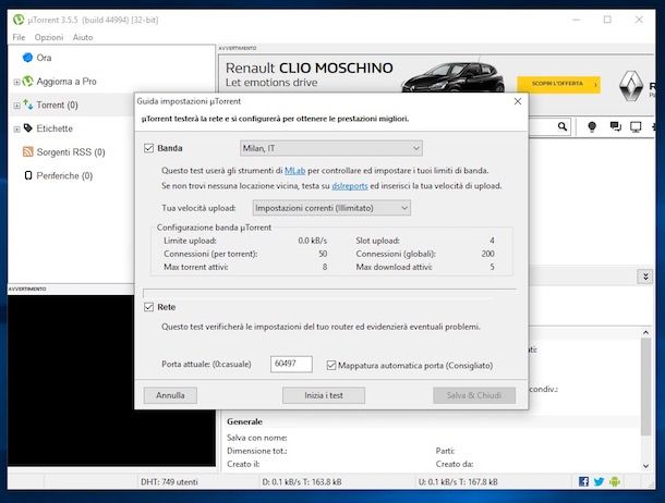 Come velocizzare i download su uTorrent