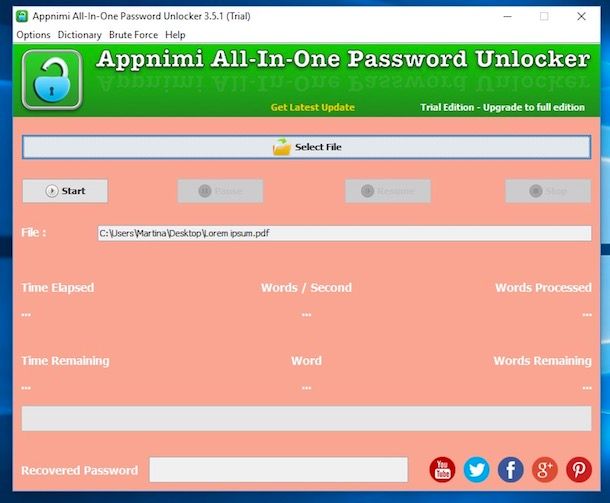Programmi per trovare password