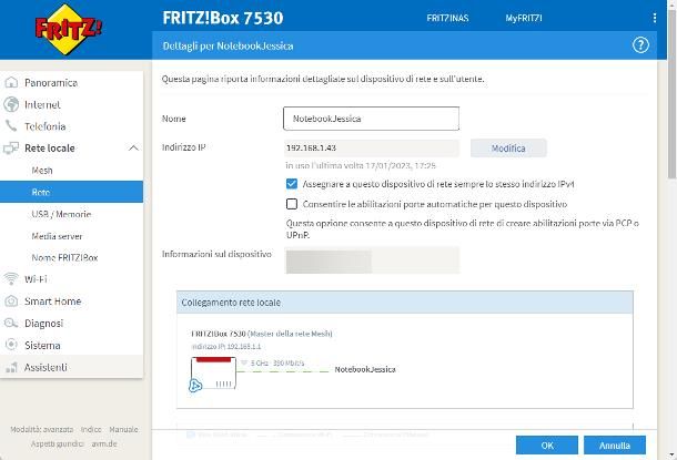 Come assegnare indirizzo IP statico dal router