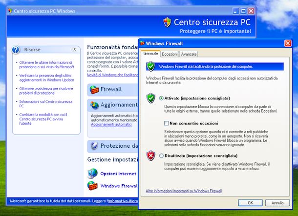 Firewall di Windows XP