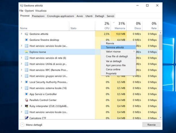 Gestione attività di Windows