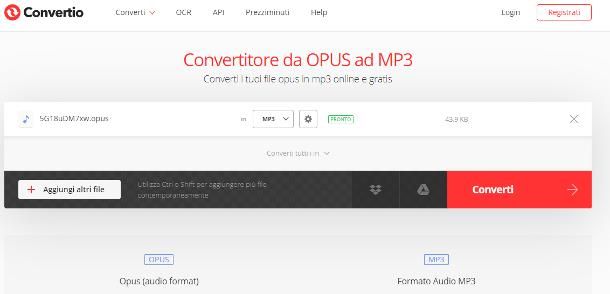 Come convertire file OPUS in MP3