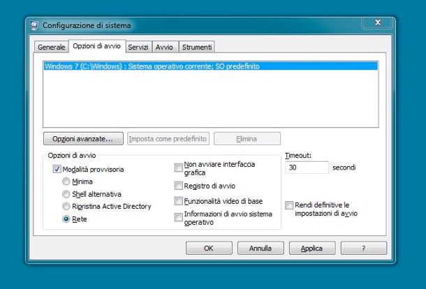 Come avviare Windows 7 in modalità provvisoria