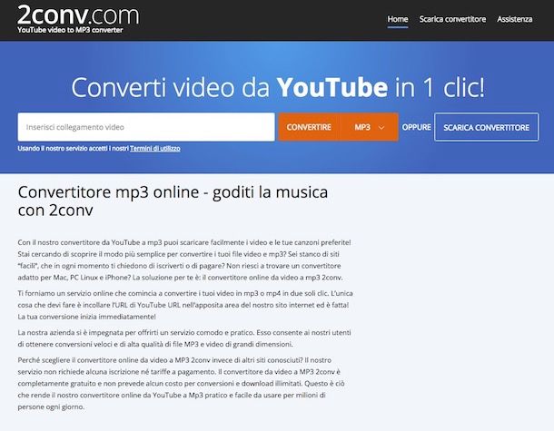 video da youtube e convertirli in mp3 online