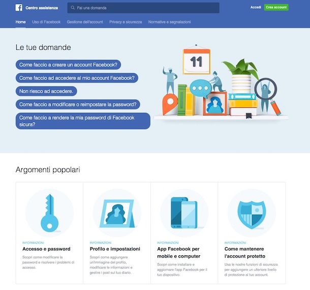 Come riabilitare l’account di Facebook