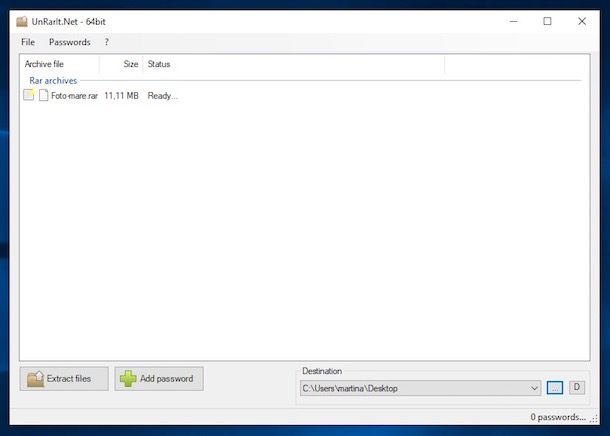 Come estrarre i file RAR