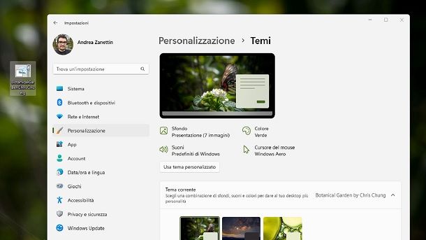 Scaricare temi manualmente Windows 11