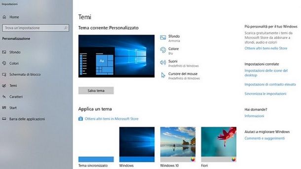 Come personalizzare il PC Windows 10