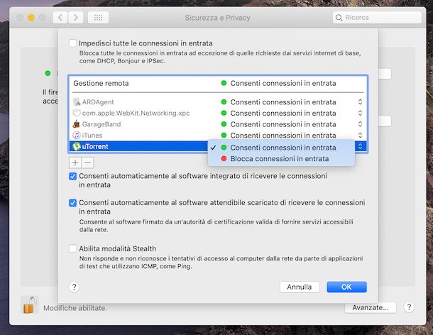 Firewall di macOS