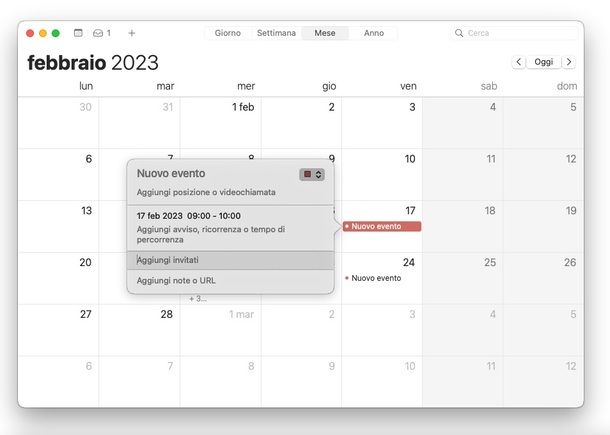 Calendario macOS