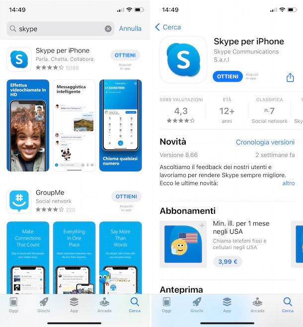 Come scaricare Skype su iPhone