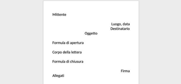 Esempio di lettera formale