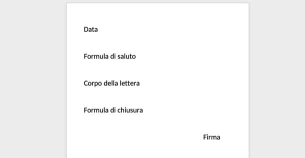 Esempio di lettera informale