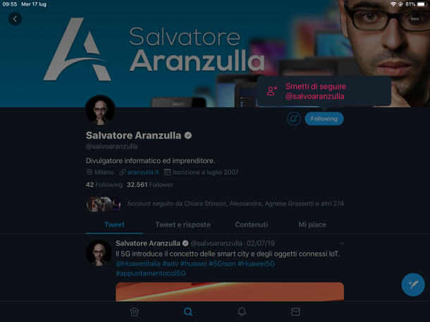 Seguire altre persone
