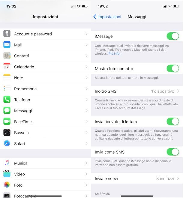 Attivare iMessage su iPhone